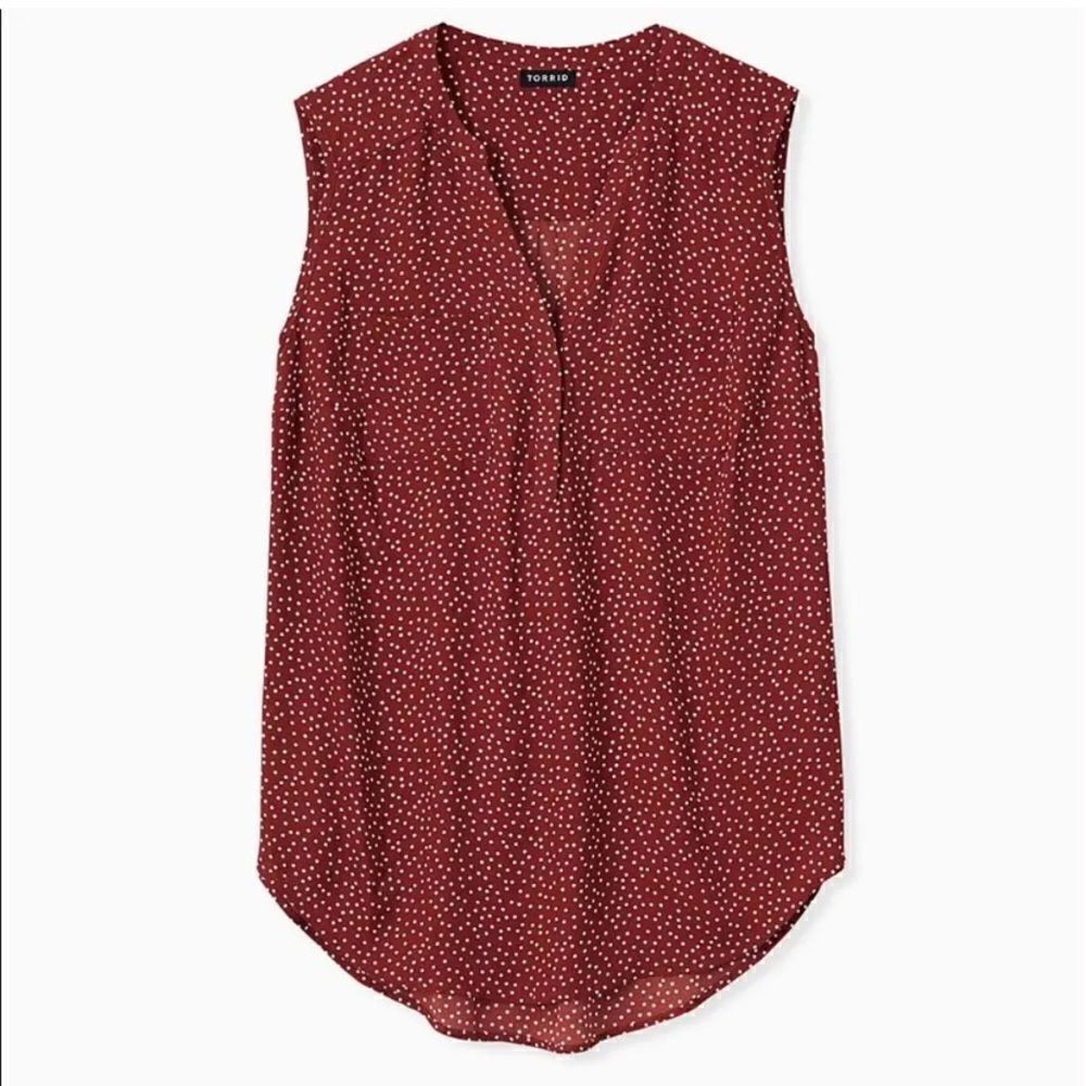 Torrid Tank sleeves Polka Dot Brown white size 0x